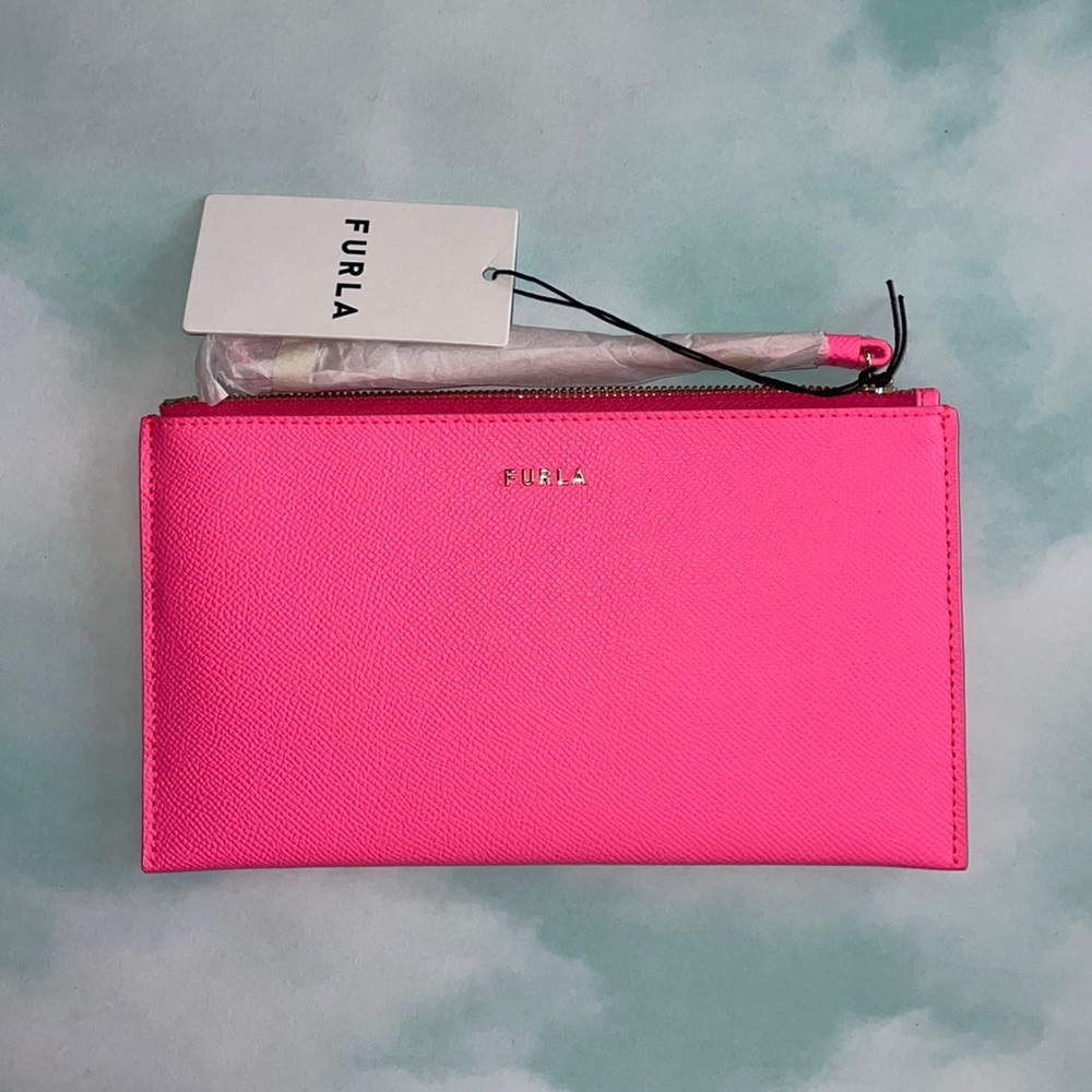 FURLA Logo Leather Wallet Pink